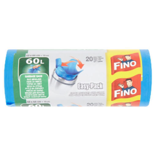 Obrázek z Fino Easy-Pack pytle na odpadky silné 60 x 66 cm + 10 cm 20 ks 60 litrů 