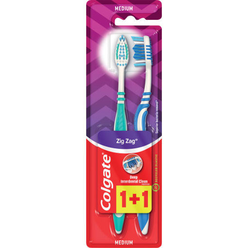 Obrázek z Colgate zubní kartáčky ZigZag, střední balení 1+1 
