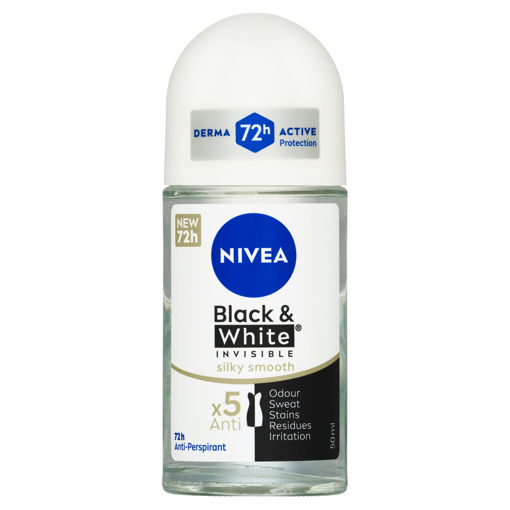 Obrázek z Nivea Black & White Invisible Silky Smooth kuličkový antiperspirant 50ml 