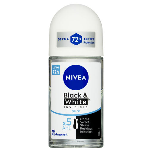 Obrázek z Nivea Black & White Invisible Pure kuličkový antiperspirant 50ml 