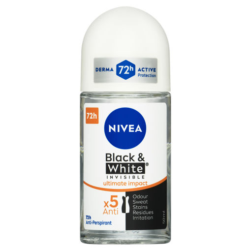 Obrázek z Nivea Black & White Invisible Ultimate Impact kuličkový antiperspirant 50ml 