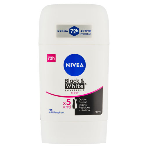 Obrázek z Nivea Black & White Invisible Clear tuhý antiperspirant 50ml 