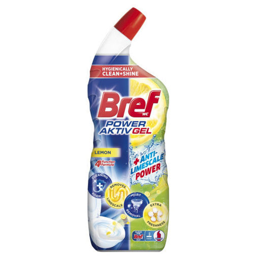 Obrázek z Bref WC gel Power Aktiv Gel Lemon s osvěžovačem 700 ml 