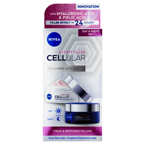 Obrázek z Nivea Hyaluron Cellural Filler denní noční krém 2 x 50 ml 