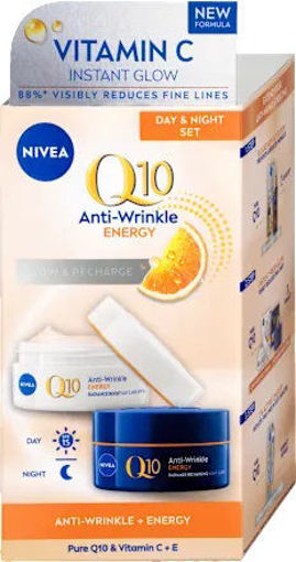 Obrázek z Nivea Q10 Energy Energizující denní a noční krém proti vráskám 2 x 50ml 