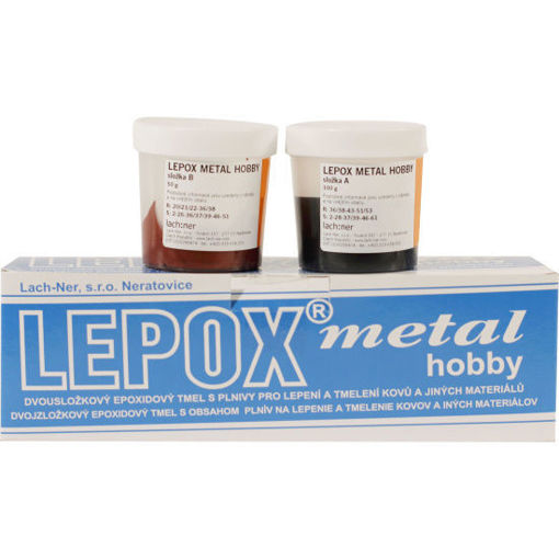 Obrázek z Lepox Metal Hobby dvousložkový epoxidový tmel 100 g + 50g 