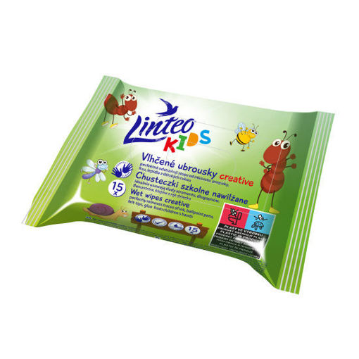Obrázek z Vlhčené ubrousky Linteo Kids CREATIVE 15ks 