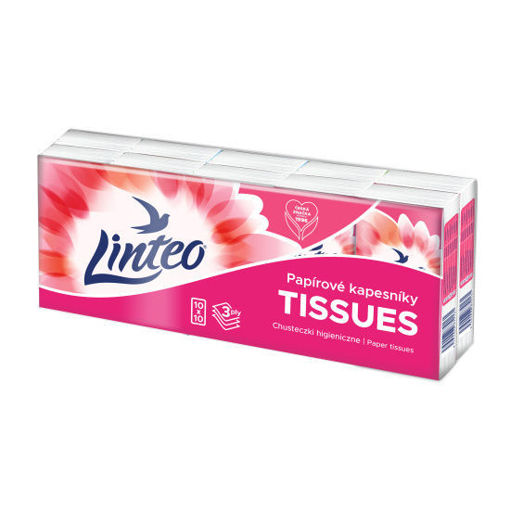 Obrázek z Linteo papírové kapesníky 3-vrstvé 10 x 10 ks 