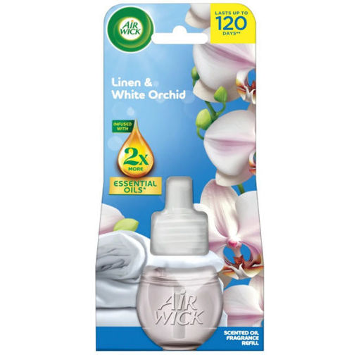 Obrázek z Air Wick Essential Oils prádlo a bílá orchidej náplň do elektrické osvěžovače 19 ml 