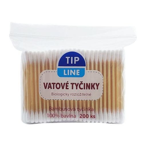 Obrázek z Tip Line vatové tyčinky sáček EKO 200 ks 