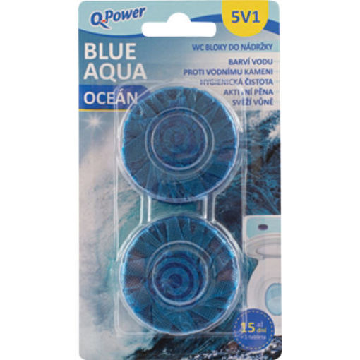 Obrázek z Q Power Blue blok 2ks do nádržky  wc 