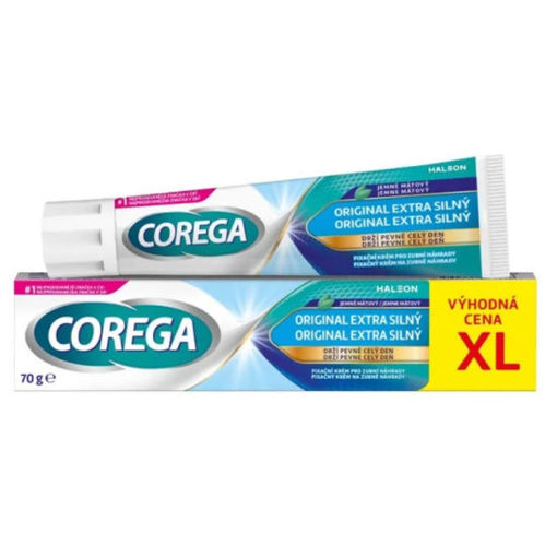 Obrázek z Corega Original extra silný fixační krém na zubní náhrady XL 70 g 